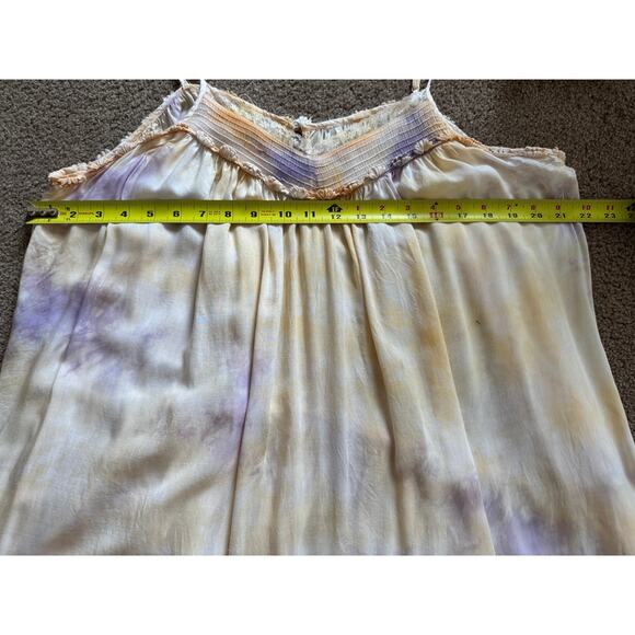 By Anthropologie Tie Dye Mini Dress Lace Boho Romantic Cottage Feminine Size XL - Picture 3 of 6